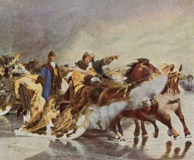 Crossing of the Great Elector over the Curonian Lagoon, January 1679 by Wilhelm Simmler