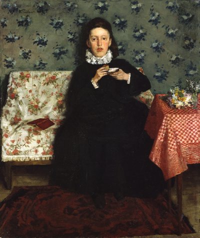 On the Sofa by Wilhelm Trübner