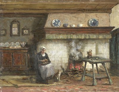 Interior of a Cottage in Scheveningen by Willem Adriaan Alexander Liernur