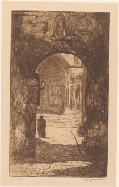 Chartres by Willem Adrianus Grondhout (signed by artist)