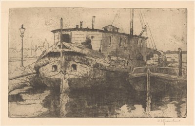 Laakhaven in The Hague by Willem Adrianus Grondhout (signed by artist)