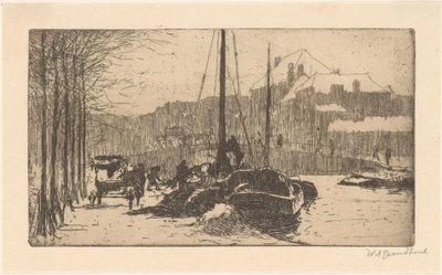 Snow in the City by Willem Adrianus Grondhout (signed by artist)