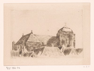 View of the Great Church in Veere (Ship on Tower, Veere) by Willem Bastiaan Tholen