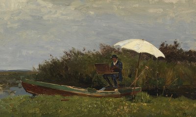 Paul Gabriël Working in a Boat by Willem Bastiaan Tholen