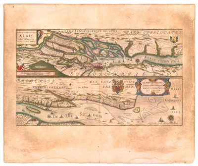 The very famous River Elbe newly delineated by Willem Blaeu
