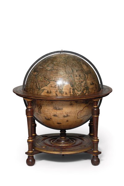 Large pair of library globes, the terrestrial 1645/48, the celestial after c.1630 by Willem Blaeu