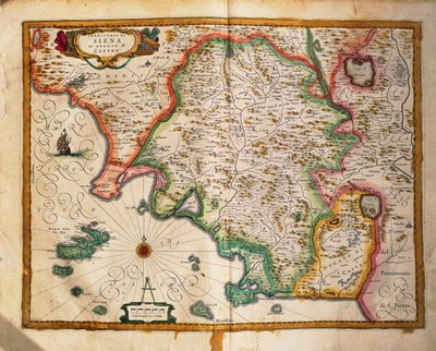 Map of The Confines of Siena by Willem Blaeu