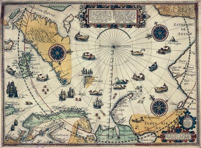 Map of polar regions, by Dutch cartographer Willem Janszoon Blaeu by Willem Blaeu