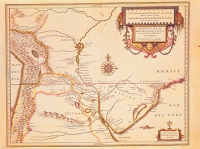 Rio de la Plata, Silver River and the Parana Basin in Paraguay, from Willem Blaeu