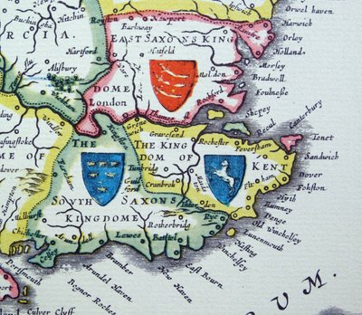 Shields of Sussex, Kent and Essex from the Heptarchy by Willem Blaeu