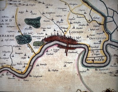 View of London and Its Surroundings. Atlas by W. Blaeu by Willem Blaeu