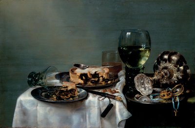 Breakfast Table with Blackberry Pie by Willem Claesz. Heda