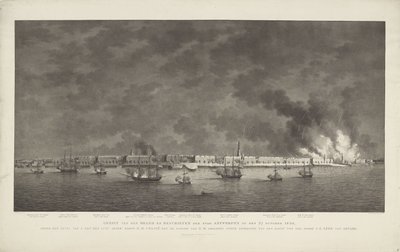 View of the Fire and Bombardment of the City of Antwerp on October 27, 1830, under the Command of Lt. Gen. Baron D.H. Chassé by Willem Hendrik Hoogkamer