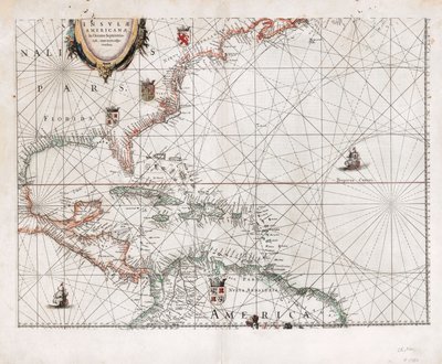 American Islands in the North Ocean with Adjacent Lands by Willem Janszoon Blaeu