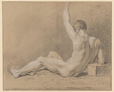 Seated Male Nude, Seen from the Back (1st Prize 1769) by Willem Joseph Laquy