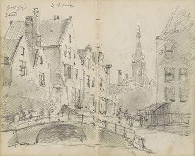 City View with a Bridge over a Canal and a Church Tower by Willem Koekkoek