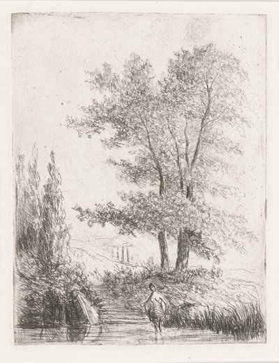 Hilly Landscape with Bather by Willem Matthias Jan van Dielen