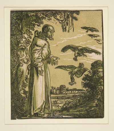 St. Paul the Hermit (Elijah) Fed by the Ravens by Willem Pietersz. Buytewech