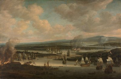 Burning of the English Fleet near Chatham by Willem Schellinks