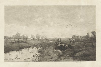 Polder Landscape with Cows by Willem Steelink (II)
