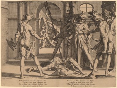 Beheading of the Roman Judge Papinian by Willem Swanenburgh, after Joachim Anthonisz Wtewael