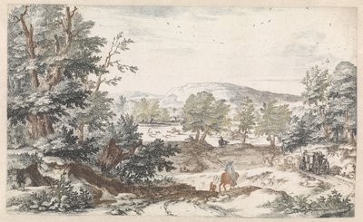 Wooded Landscape with a Road by Willem Swidde