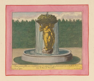 Fountain with a Statue of Three Women Carrying a Basket Above Their Heads by Willem Swidde