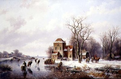 Winter Scene with a Horse and Cart on a Track by Willem Vester