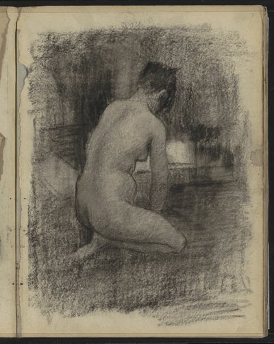 Kneeling Female Nude in an Interior by Willem Arnoldus Witsen