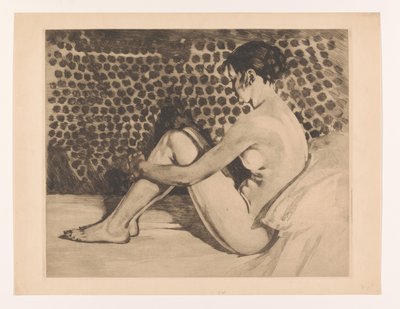 Nude Young Woman with Her Arms Around Her Knees by Willem Arnoldus Witsen