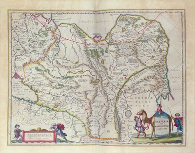 Map of Siberia and China from Le Theatre du Monde or Nouvel Atlas, 1645 by Willem Janszoon Blaeu