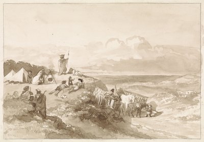 Bivouac in Hilly Landscape by Willem de Famars Testas