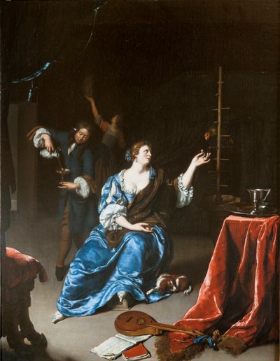 Lady with a Parrot by Willem Van Mieris