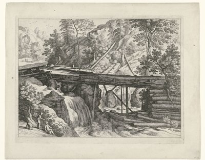 Mountain Landscape with Wooden Aqueduct by Willem van Nieulandt (II)