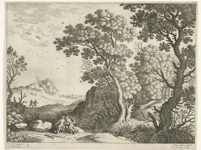 Landscape with Diana and a Nymph (Italian Landscapes) by Willem van Nieulandt (II)