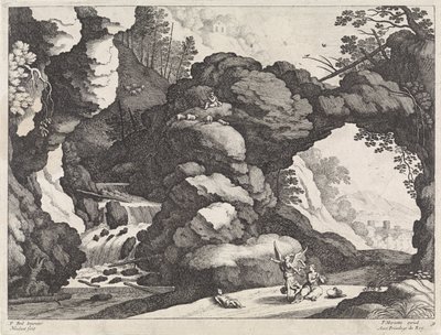 Landscape with Hagar and Ishmael (Italian Landscapes) by Willem van Nieulandt (II)