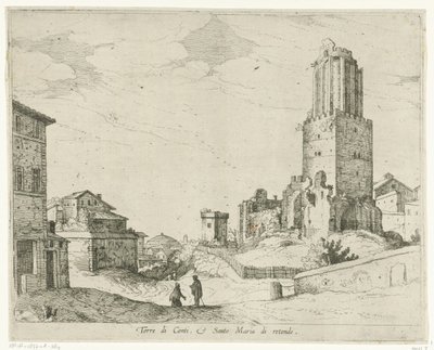 Torre delle Milizie and the Pantheon by Willem van Nieulandt (II)
