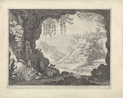 View of landscape from cave by Willem van Nieulandt (II)