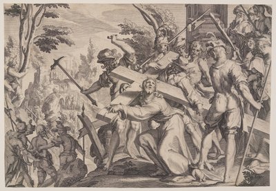 Christ Carrying the Cross, Plate 4 from Thrones of Justice by Willem van Swanenburgh