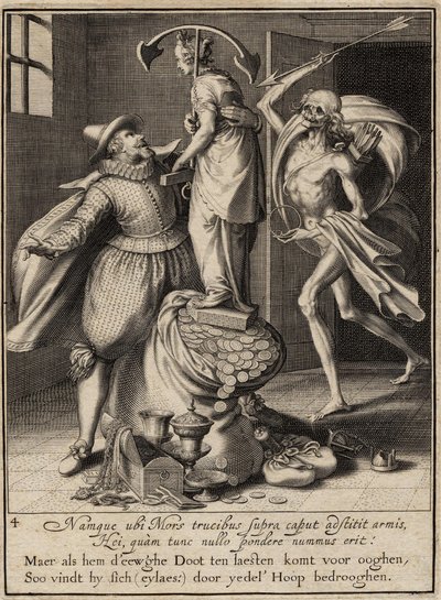 Death with an Arrow About to Strike the Man Down by Willem van Swanenburgh