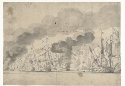 Battle of Lowestoft on June 13, 1665 by Willem van de Velde (I)