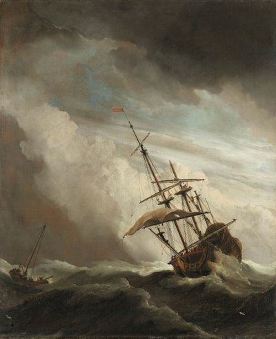 A Ship on the High Seas Caught by a Squall, Known as 