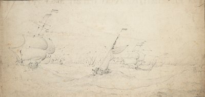 A Dutch Rear Squadron Going to Windward in a Heavy Sea (c.1672) by Willem van de the Elder Velde
