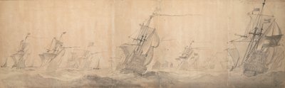 Dutch fleet beating up the coast off the North Frisian Islands 9 / 19 October 1658 by Willem van de the Elder Velde