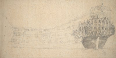 Portrait of a French two-decker. Built in Holland 1666-67 by Willem van de the Elder Velde