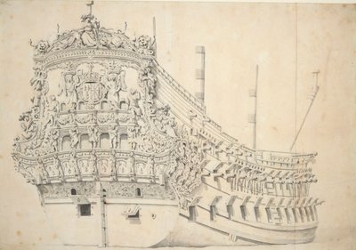 Portrait of a French Two-Decker. Built in Holland 1666-1667, c.1667 by Willem van de Velde the Younger