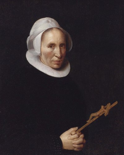 A Lady Holding a Crucifix by Willem van der Vliet