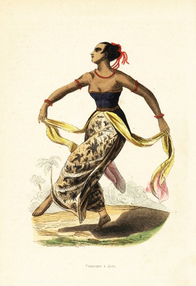 Ronggeng, dancing girl of Java, Indonesia by William (after) Daniell