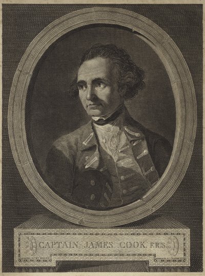 Portrait of Captain James Cook (engraving) by William (after) Hodges
