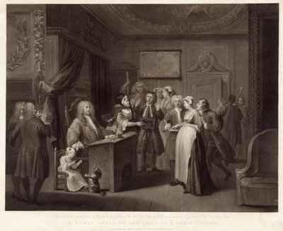 A Woman Swearing Her Child to a Grave Citizen by William (after) Hogarth